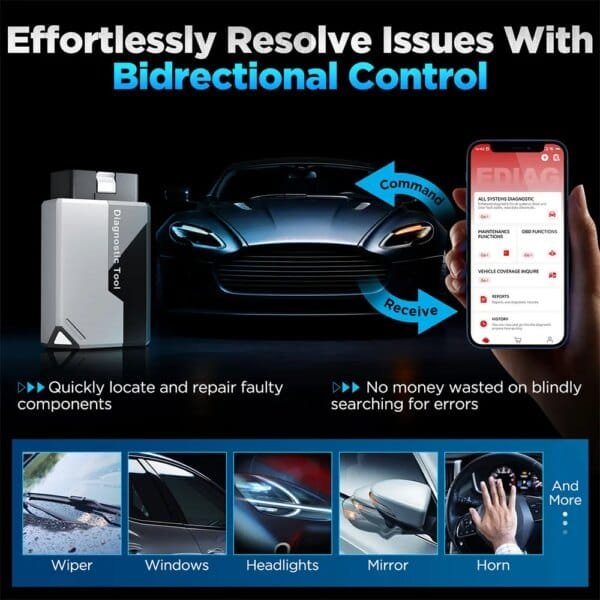 KINGBOLEN EDIAG ELITE OBD2 escáner todo el sistema herramienta de diagnóstico de coche puede FD FCA Bt 15 + herramienta de escaneo de reinicio actualización gratuita de por vida