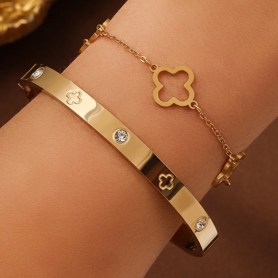 2PCS 18K Gold A